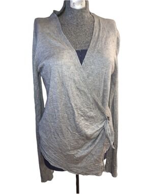 Women's BCBGMAXAZRIA Gray Wrap Cardigan Sweater